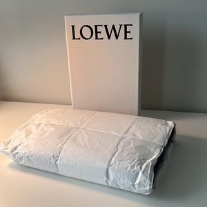 100% Authentic Loewe special wool scarf with Blue embroidery of logo! New item!